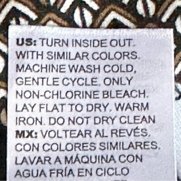 Chico’s 2 (12/12.5) Slim Ankle Pants Geometric Print Faux Leather Trim Brown - Picture 8 of 9